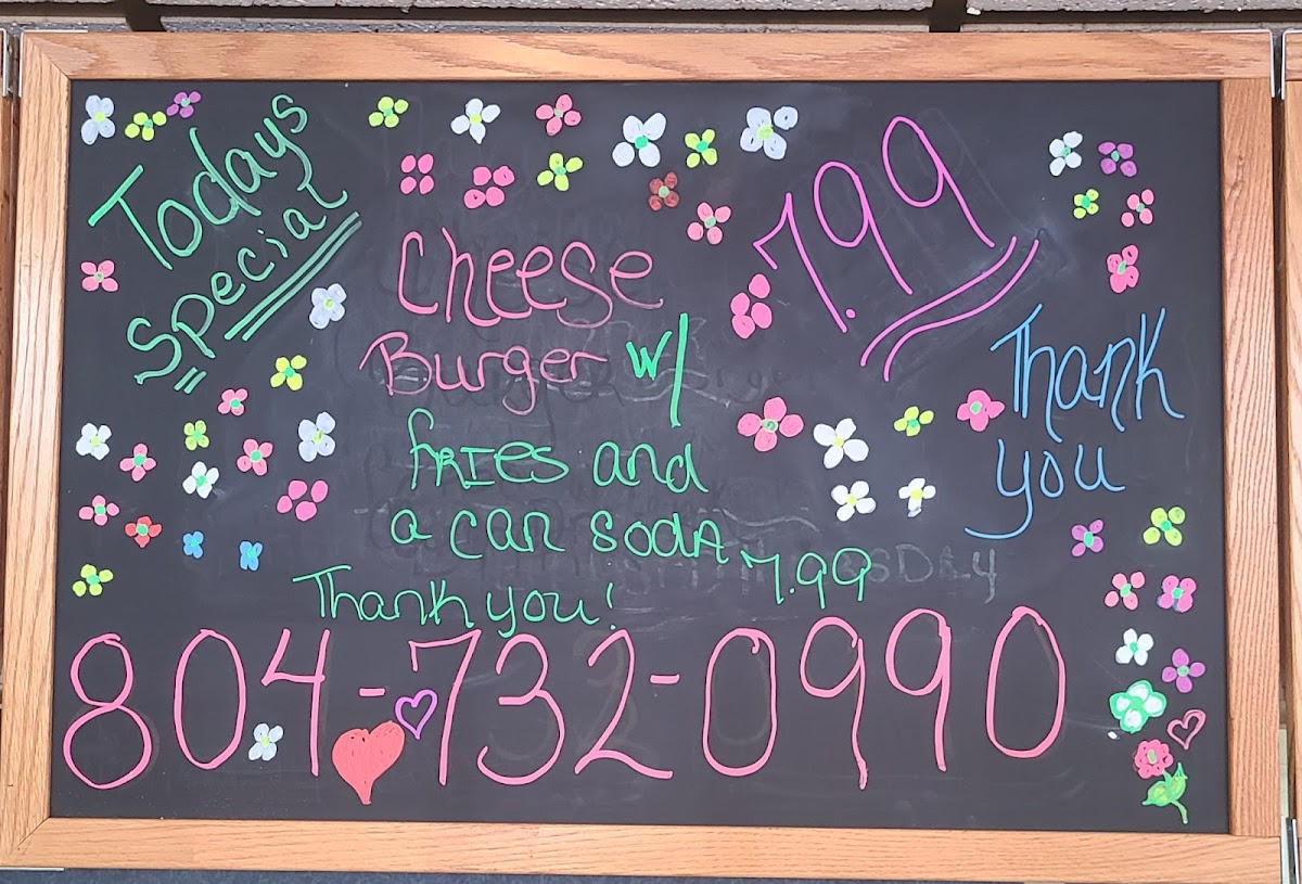 Sebera's Custard Kitchen menu board