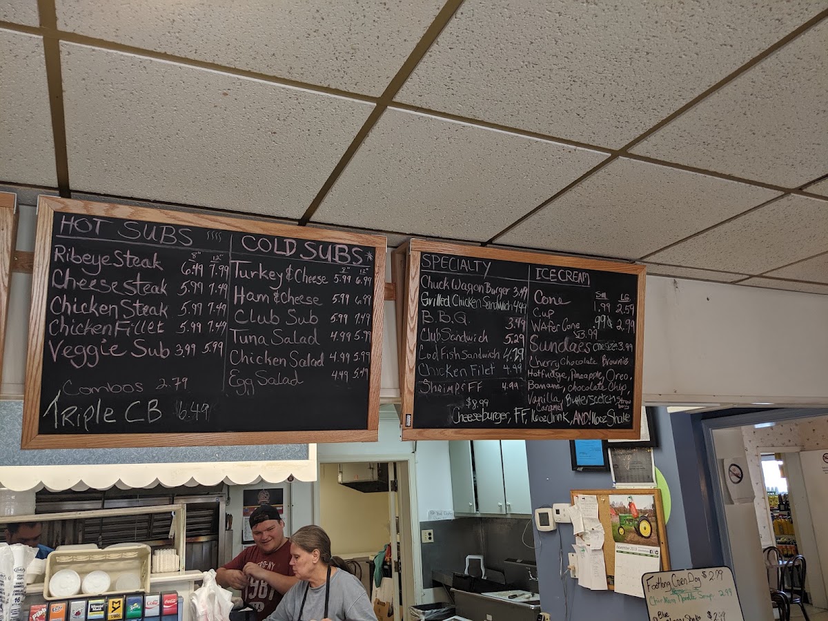 Sebera's Custard Kitchen menu board