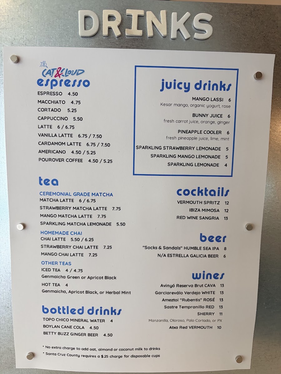 Ibiza menu board