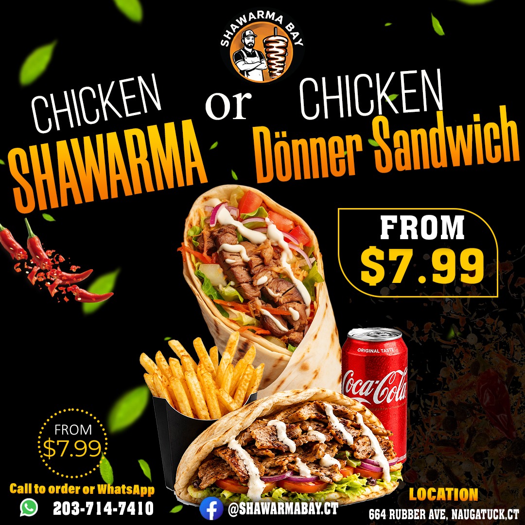 Shawarma Bay menu board