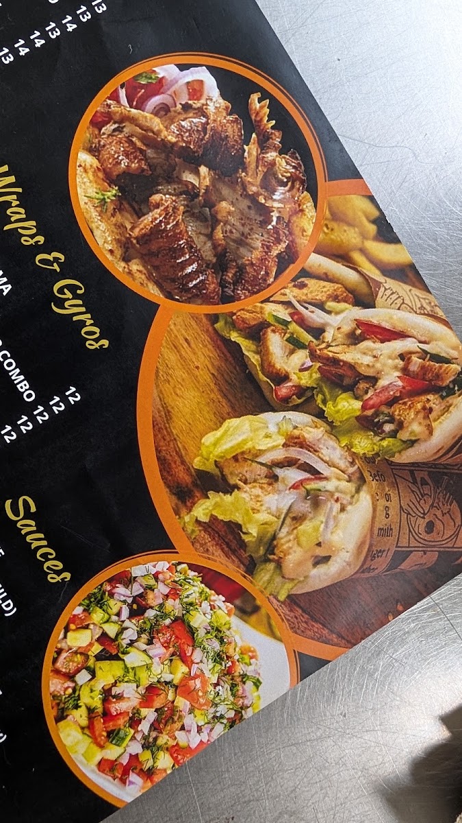 Shawarma Bay menu board