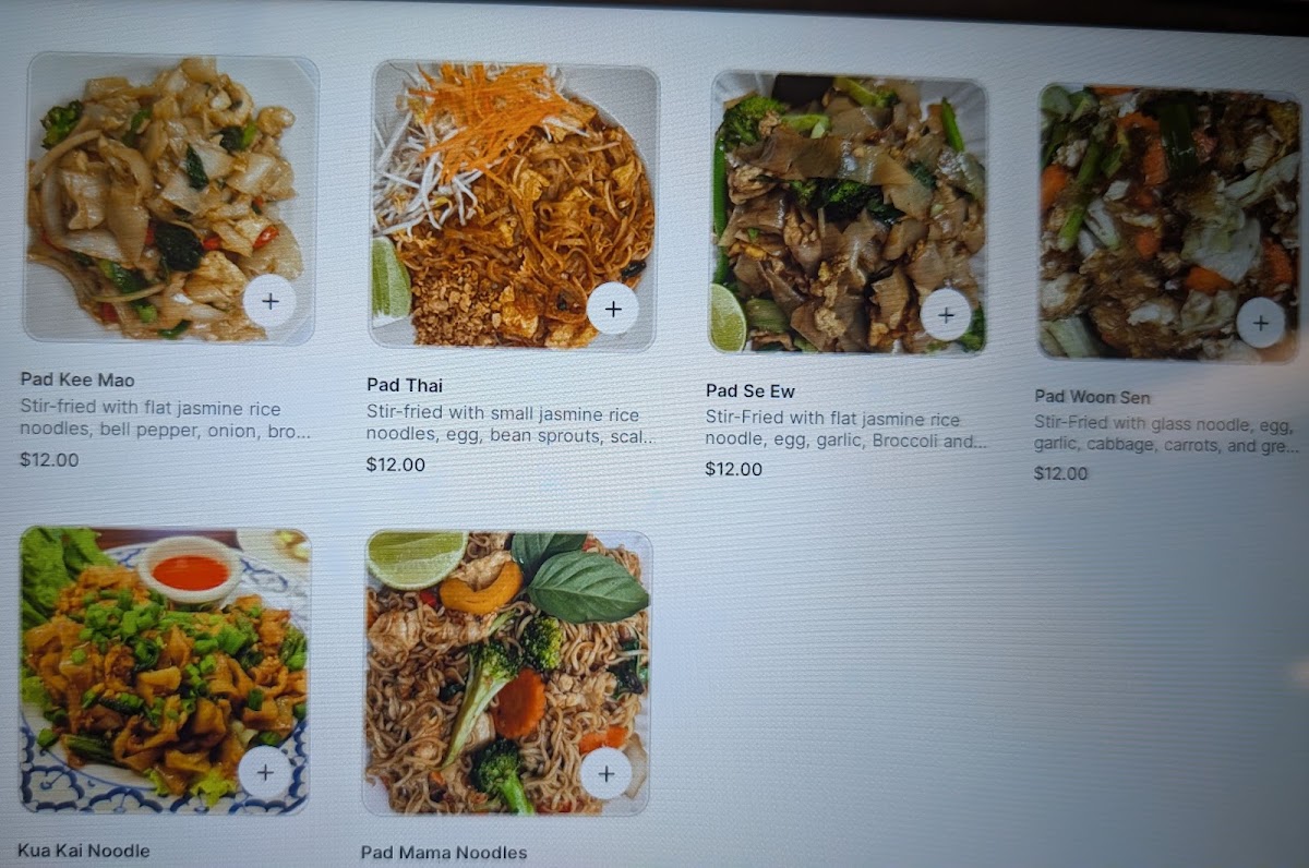 RealThai Restaurant At Bastrop menu board
