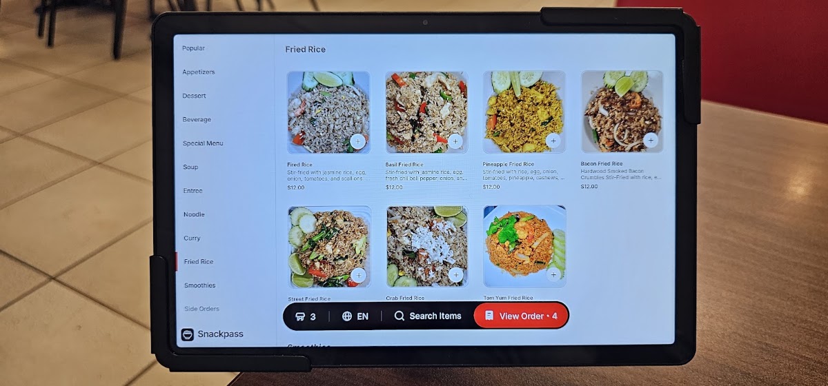 RealThai Restaurant At Bastrop menu board