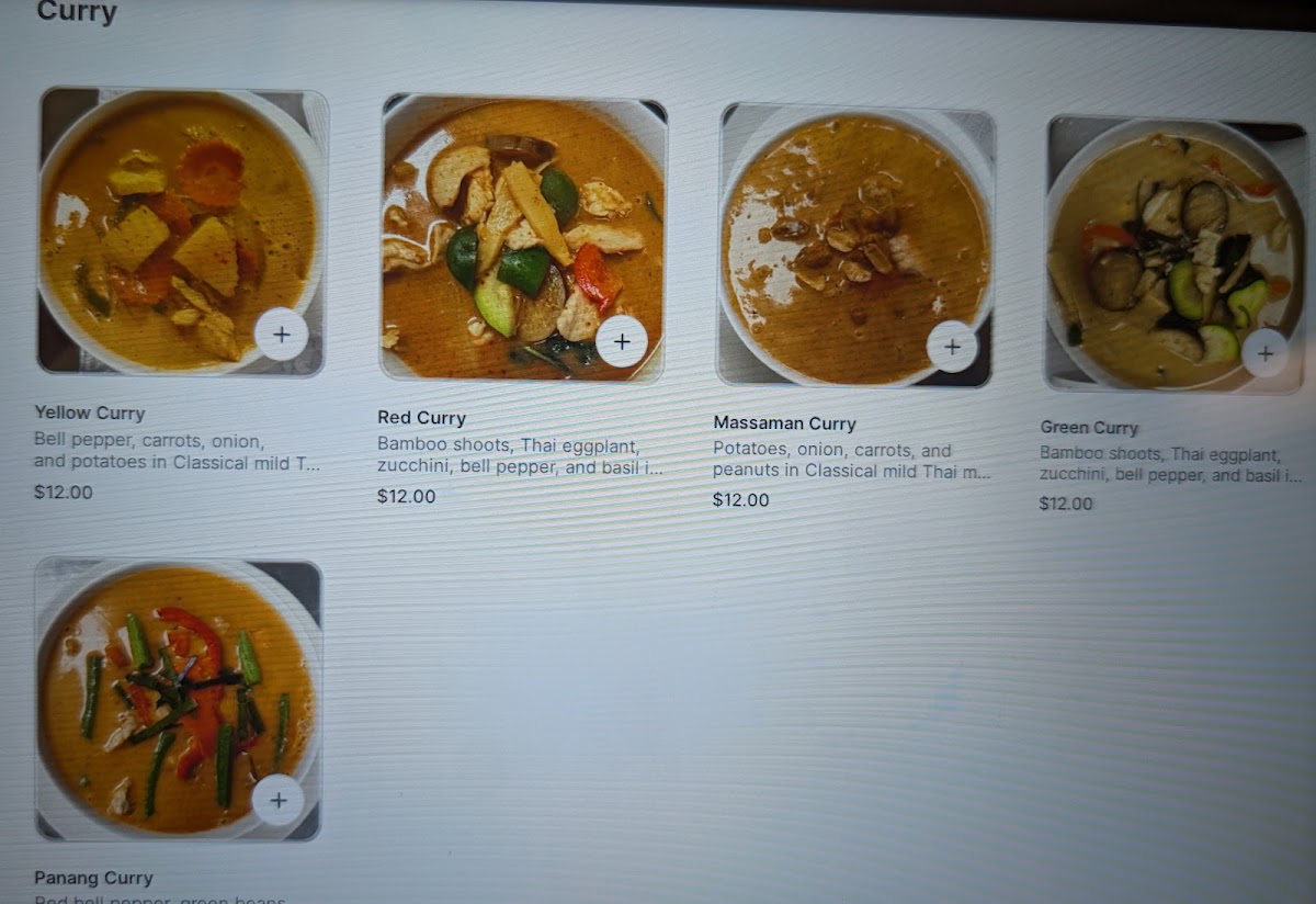 RealThai Restaurant At Bastrop menu board