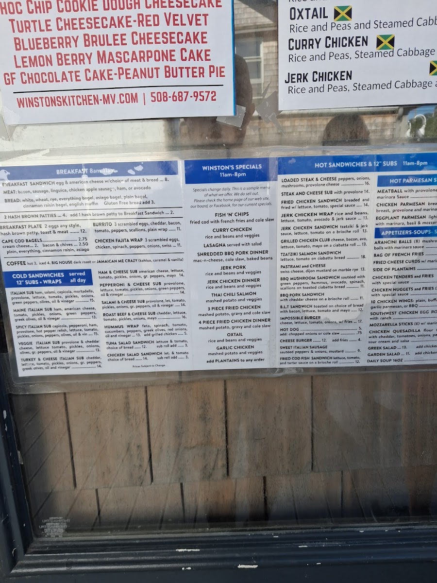 Winston’s Kitchen menu board