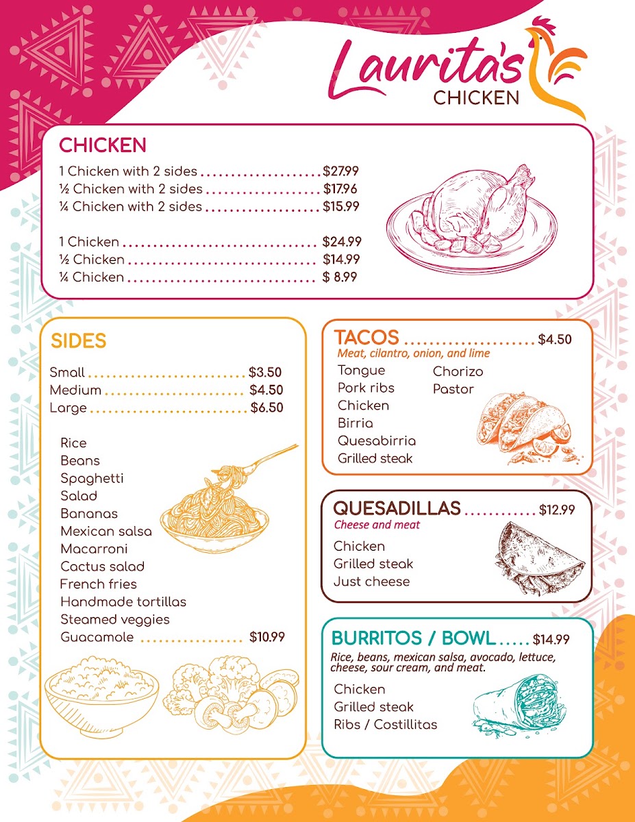 Laurita’s Chicken menu board