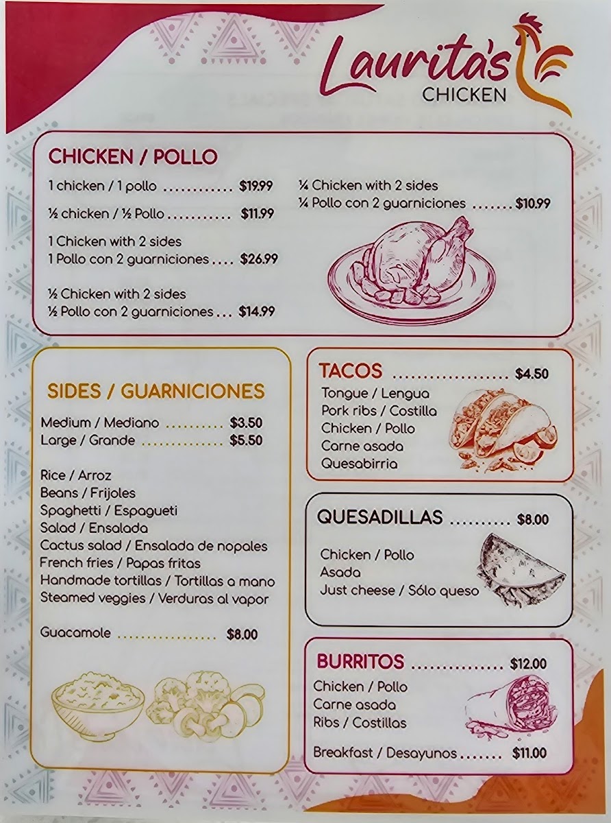Laurita’s Chicken menu board