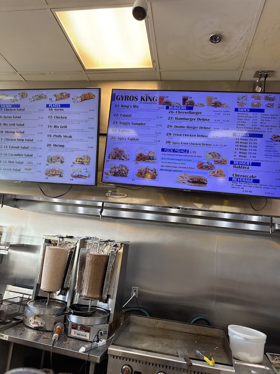 Gyros King 3 White House menu board