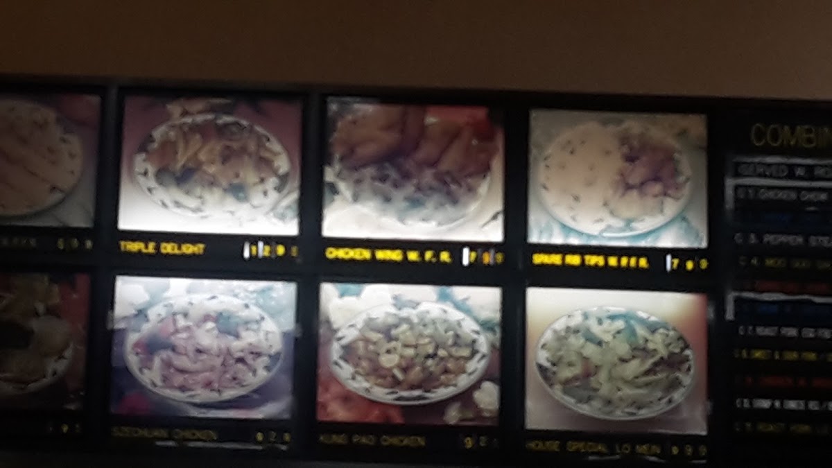 First Taste Chinese Restaurant menu board