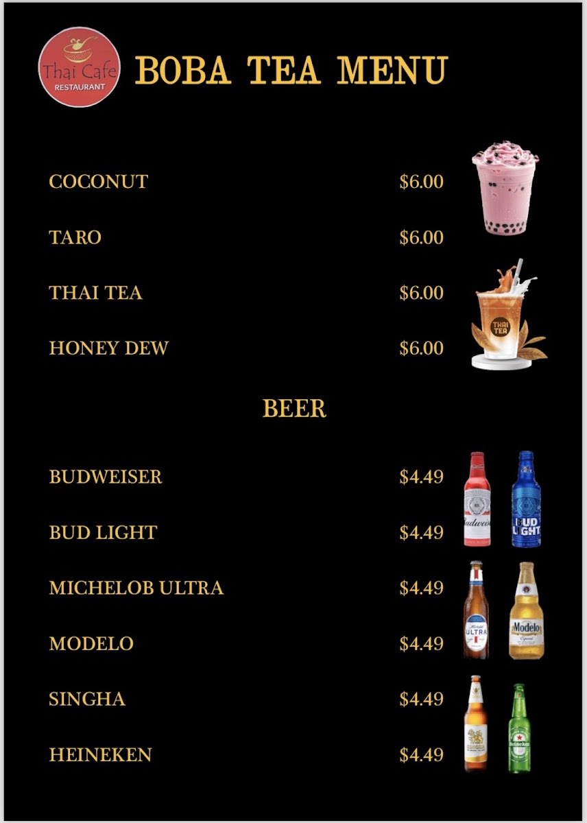 Thai Cafe menu board
