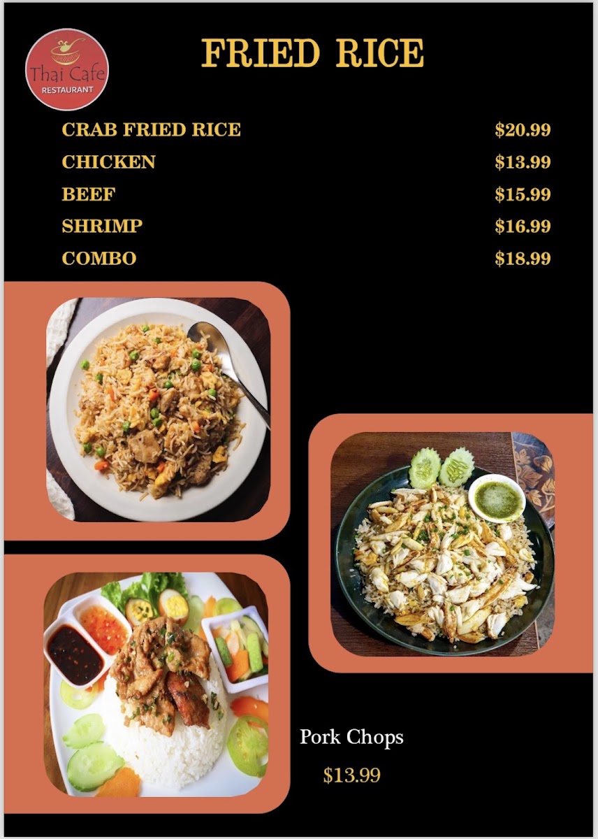 Thai Cafe menu board