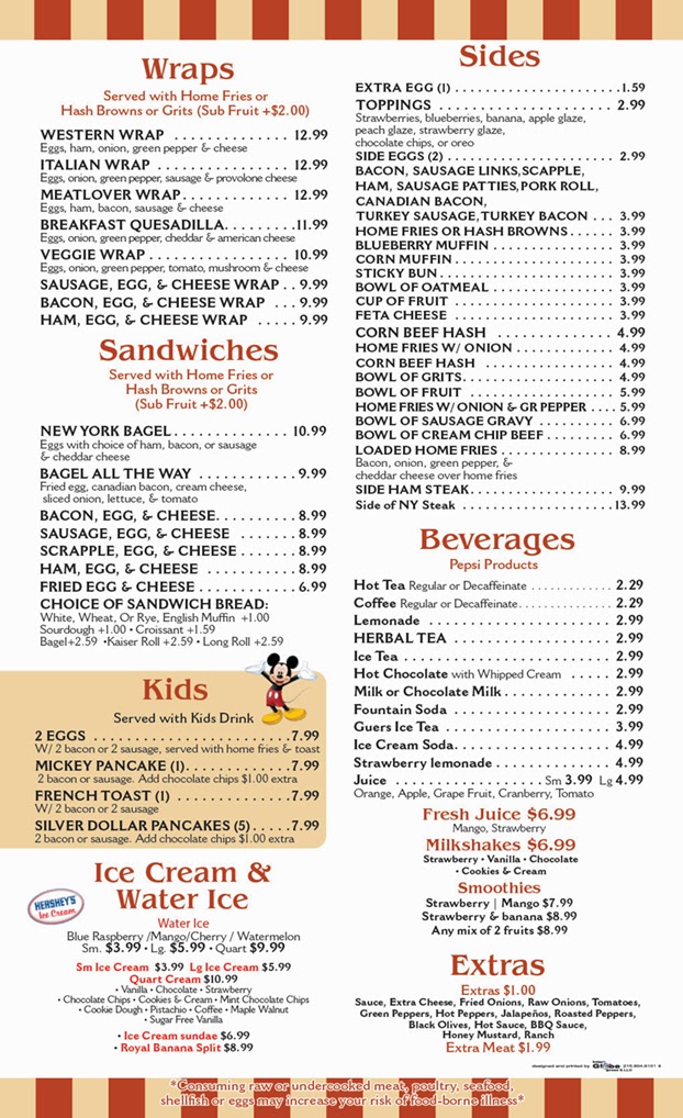 Fairlane Diner menu board