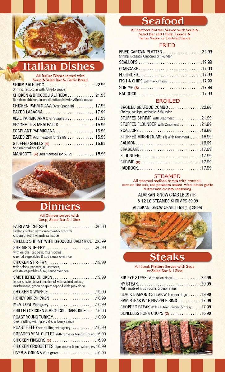 Fairlane Diner menu board