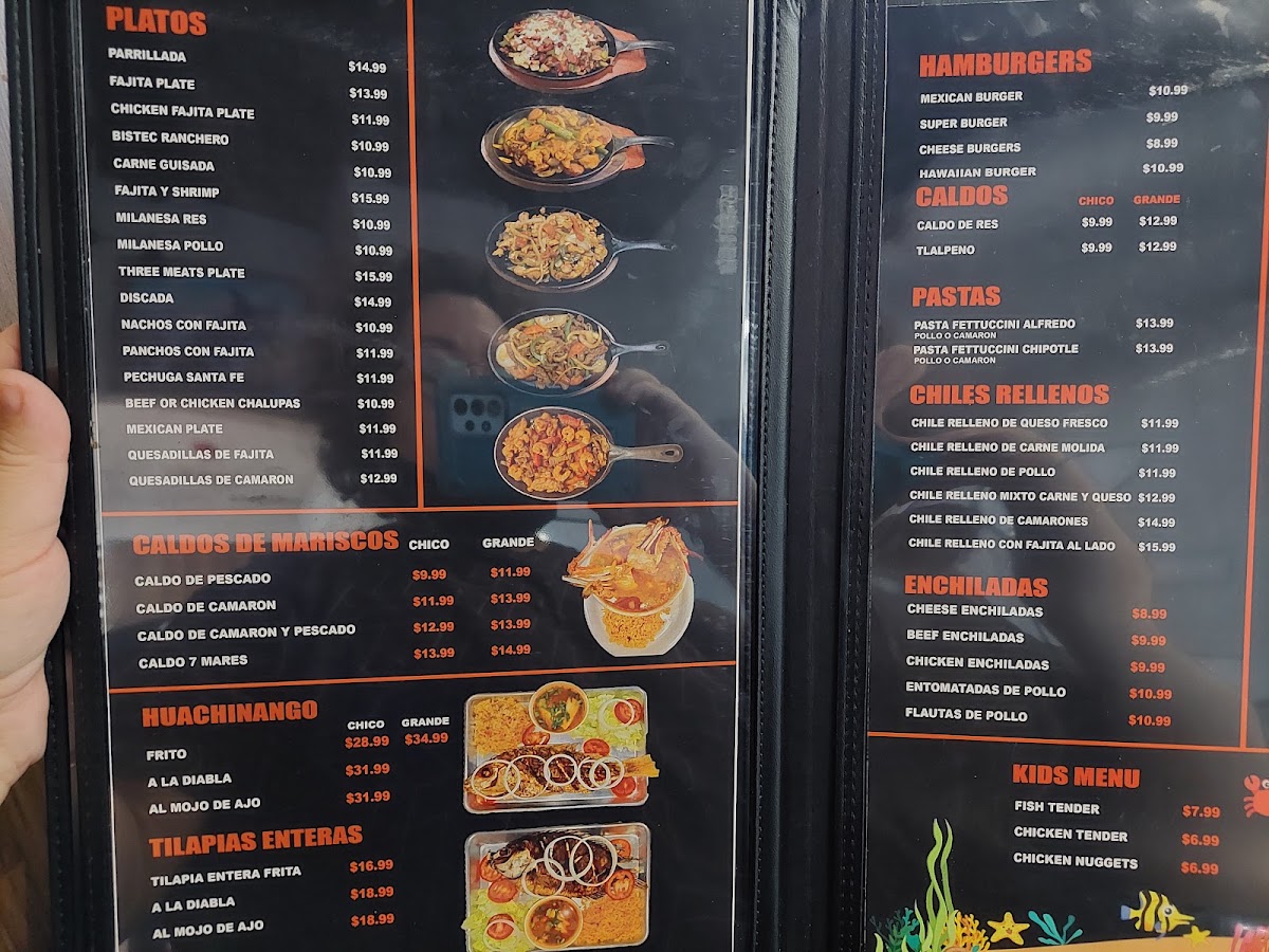 Don Pedro Seafood Mexican Restaurant Elsa menu board