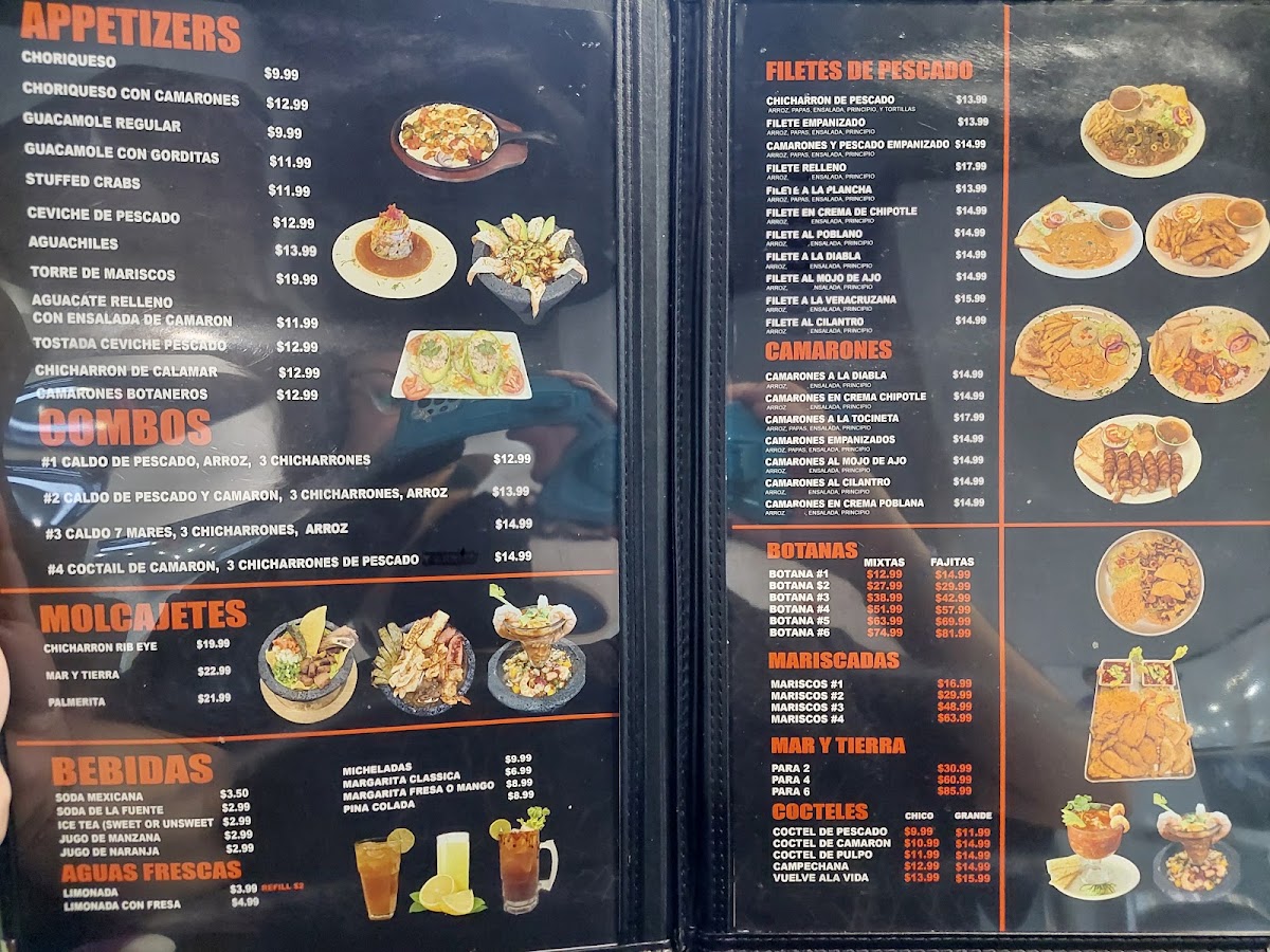 Don Pedro Seafood Mexican Restaurant Elsa menu board