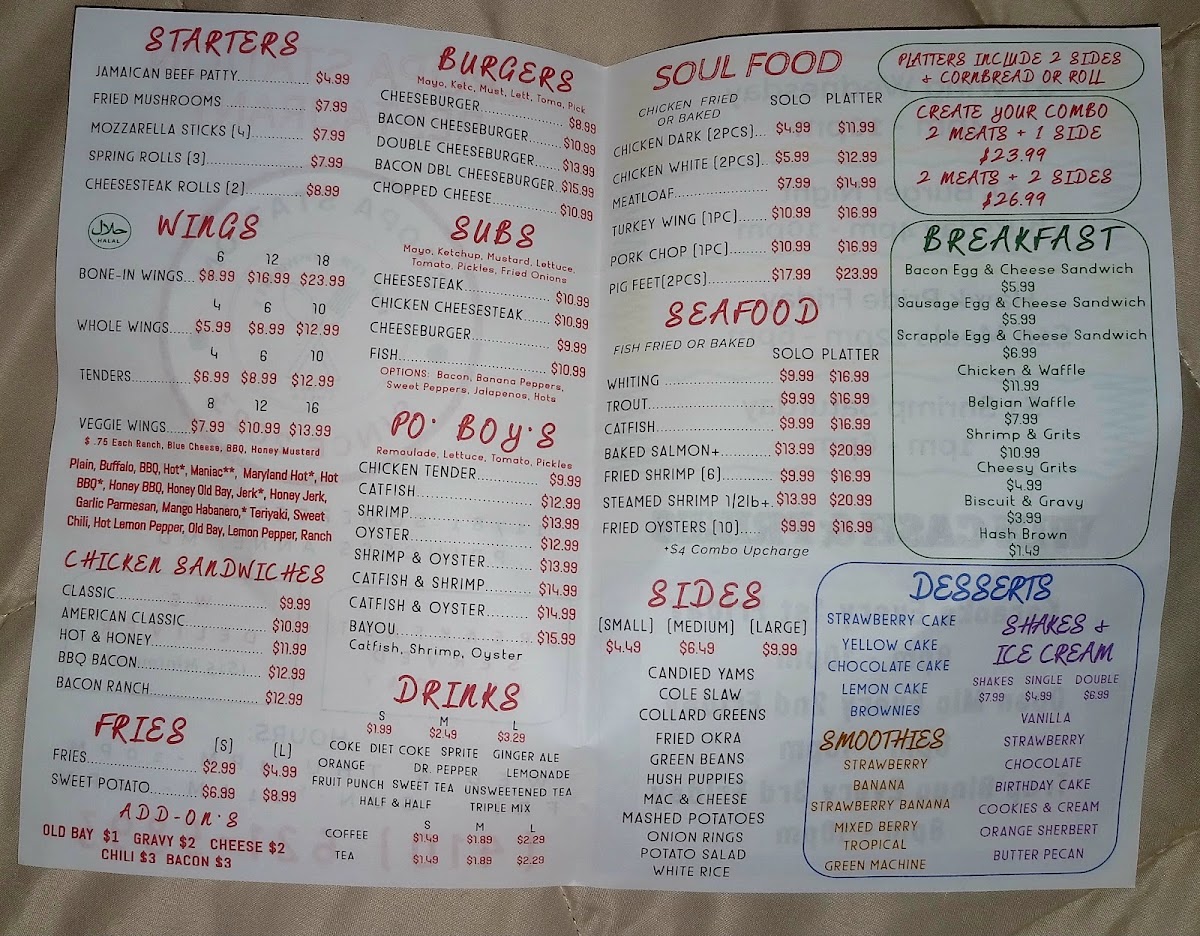 CROPA STATION menu board