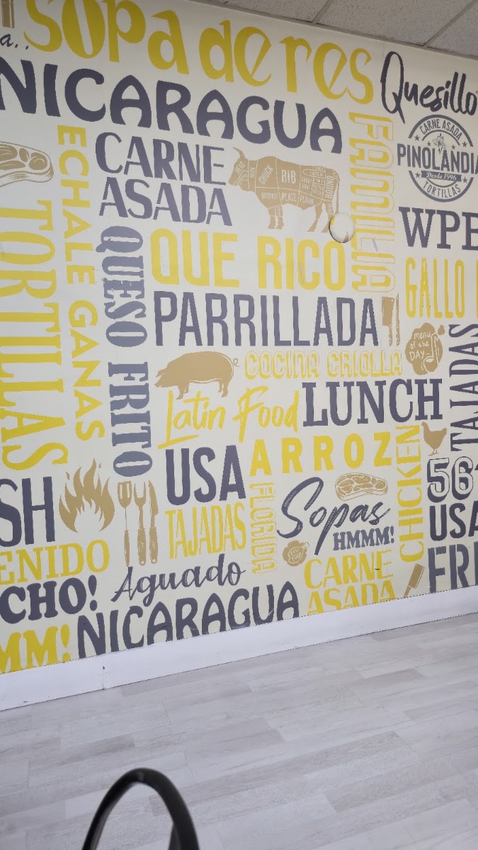 Pinolandia West Palm Beach menu board