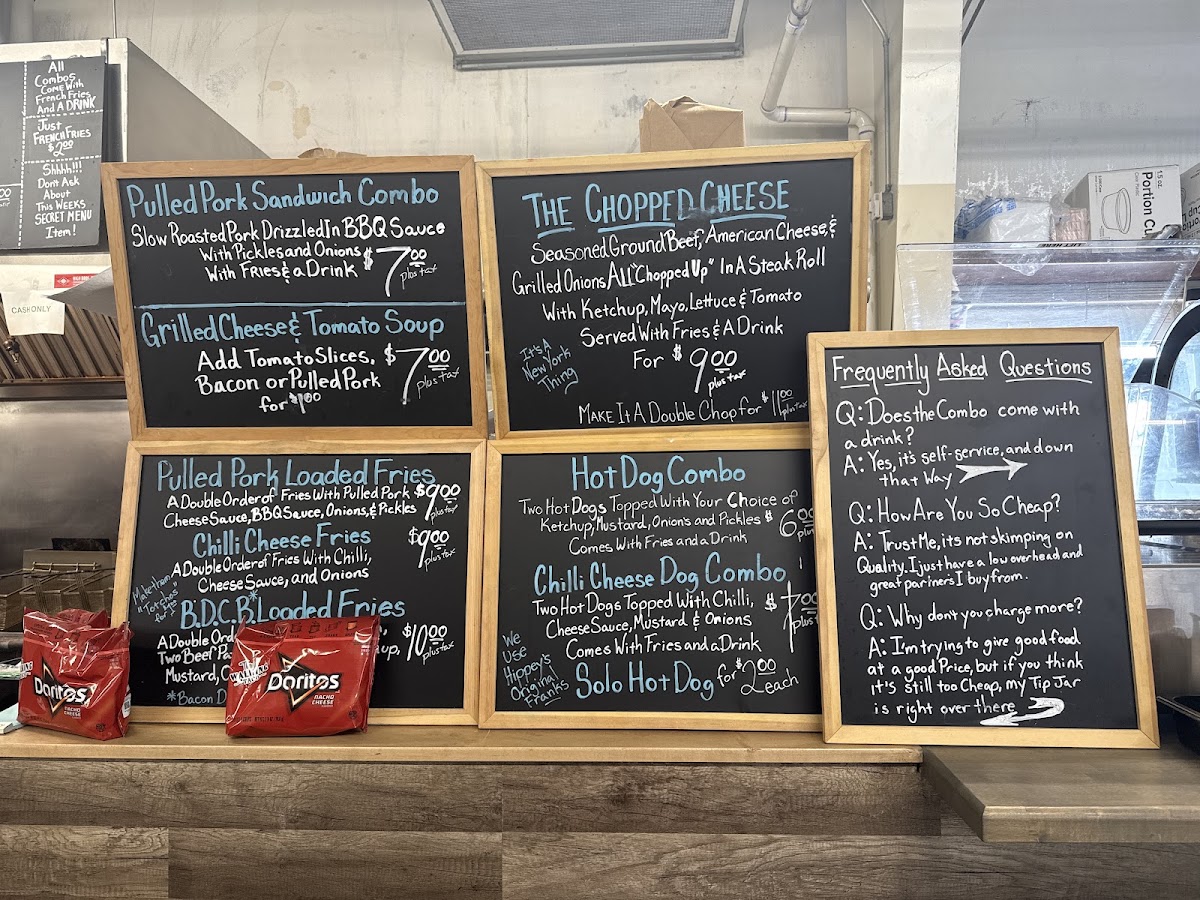 That Burger Place menu board