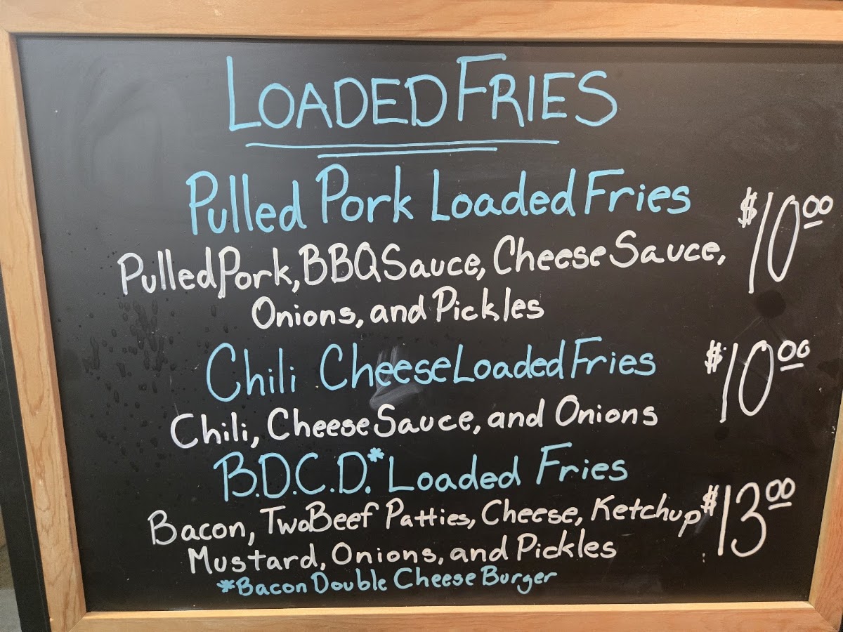 That Burger Place menu board