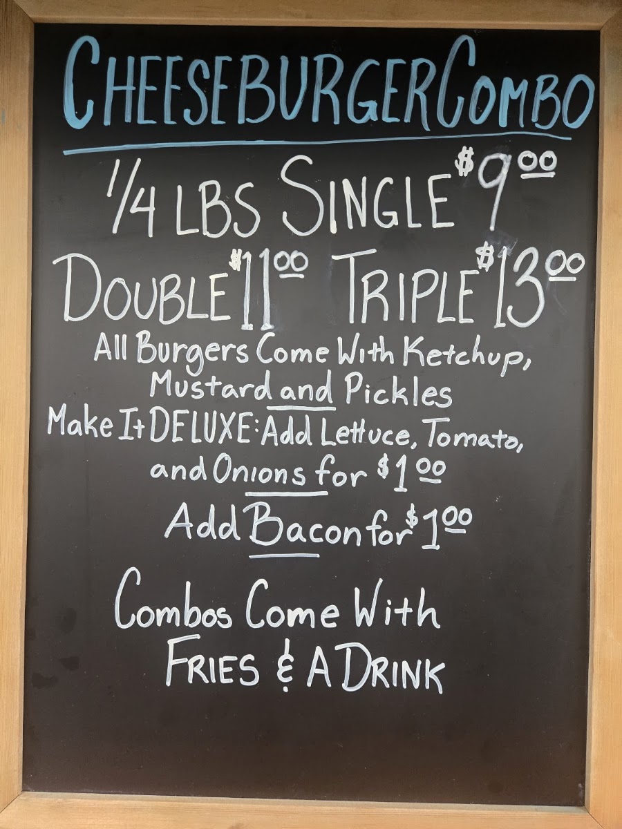 That Burger Place menu board