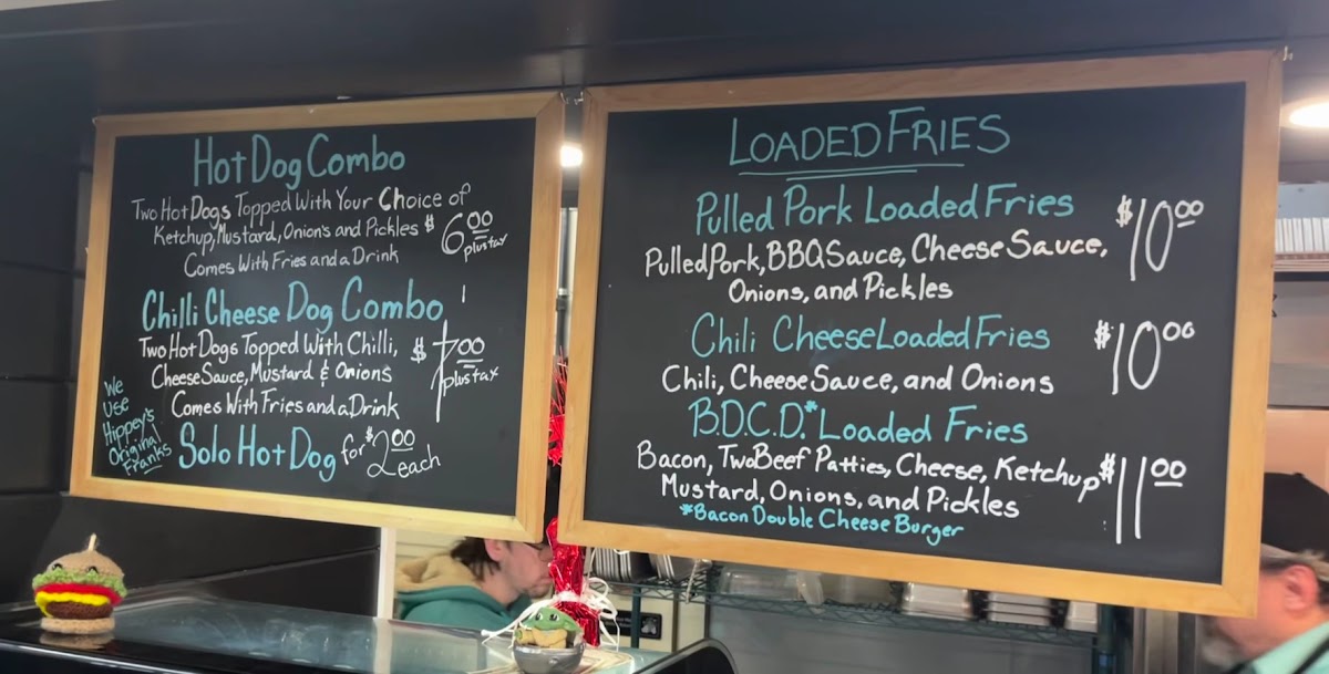 That Burger Place menu board