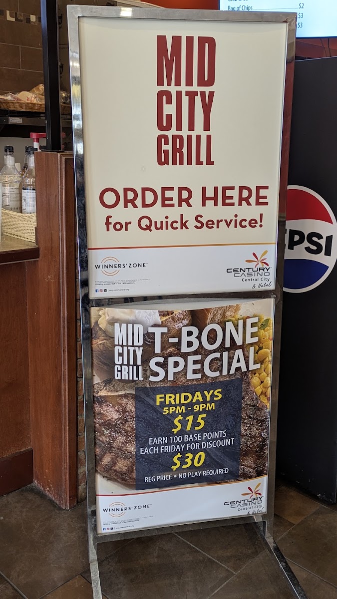 Mid City Grill menu board