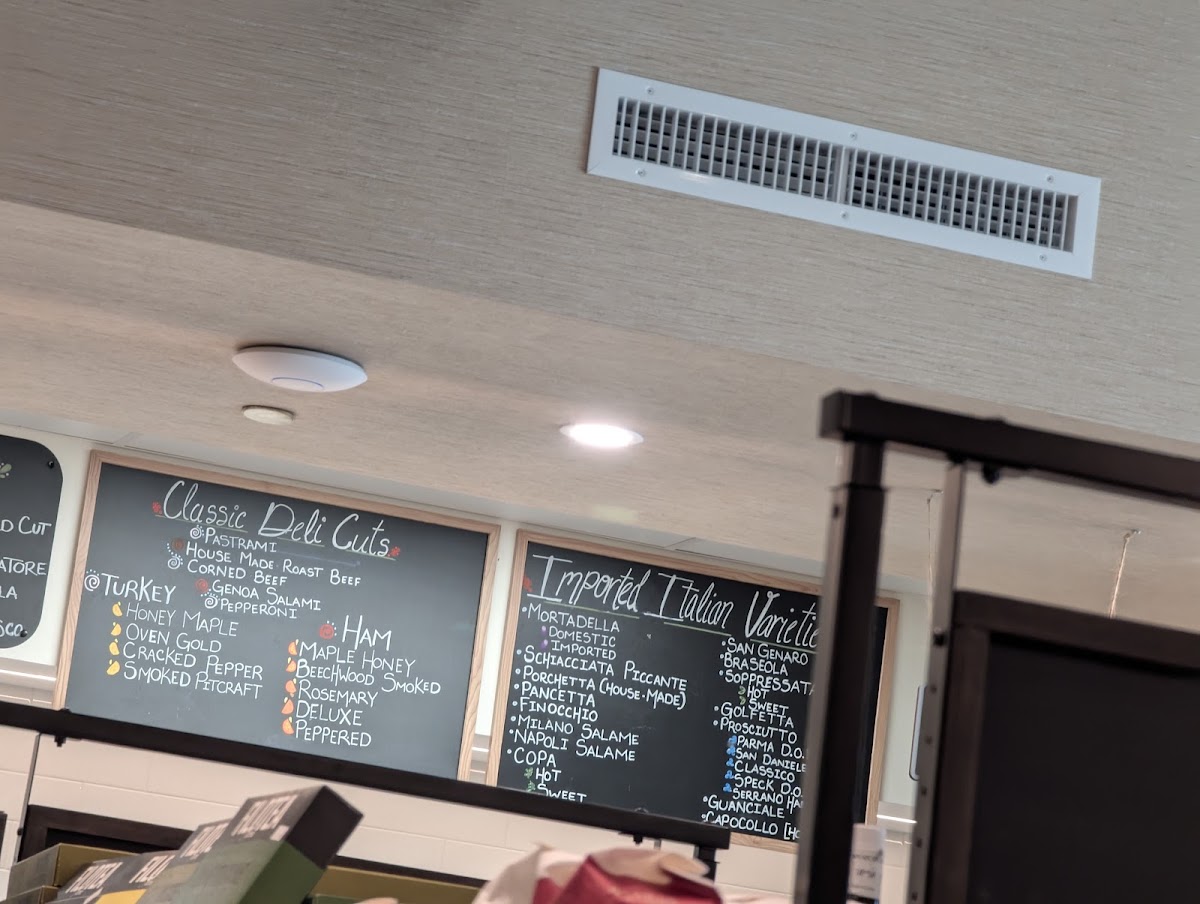 Scittino’s Italian Marketplace menu board