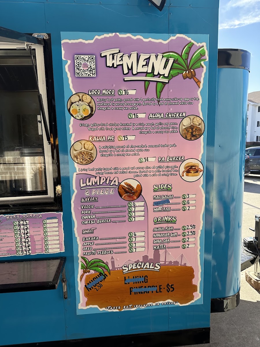 Beyond the Lumpia Spot menu board