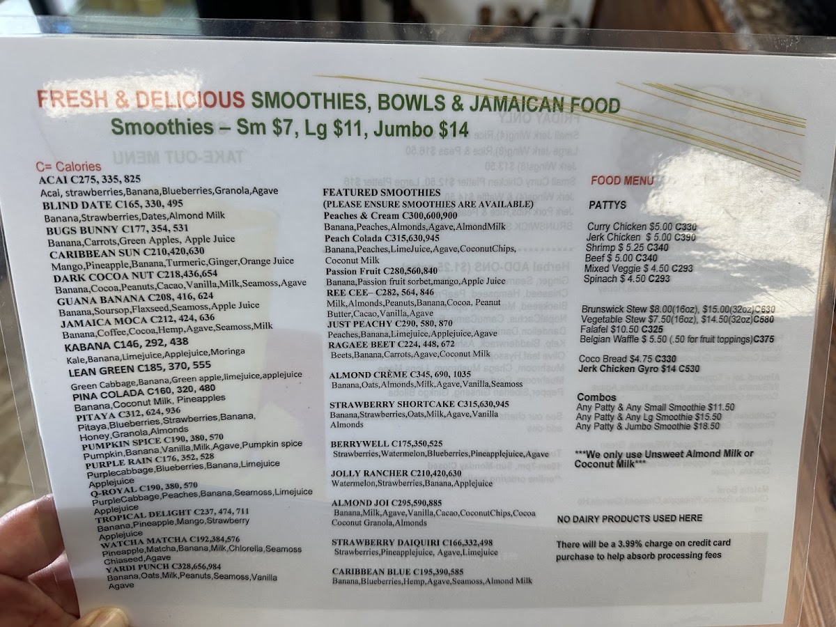 Smoothie Q menu board