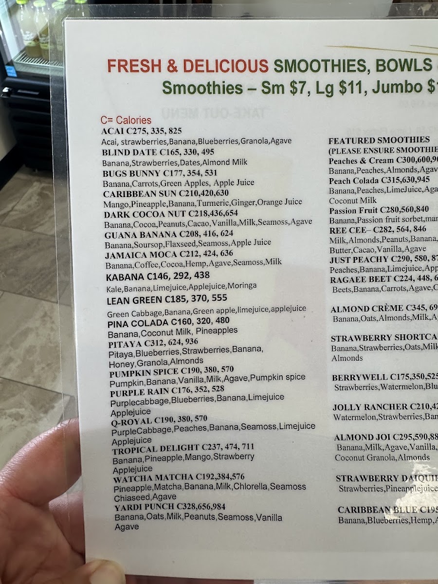 Smoothie Q menu board