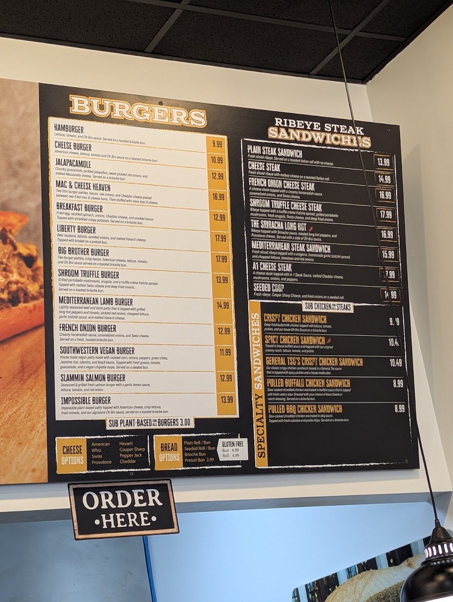 Oh Brother Philly menu board