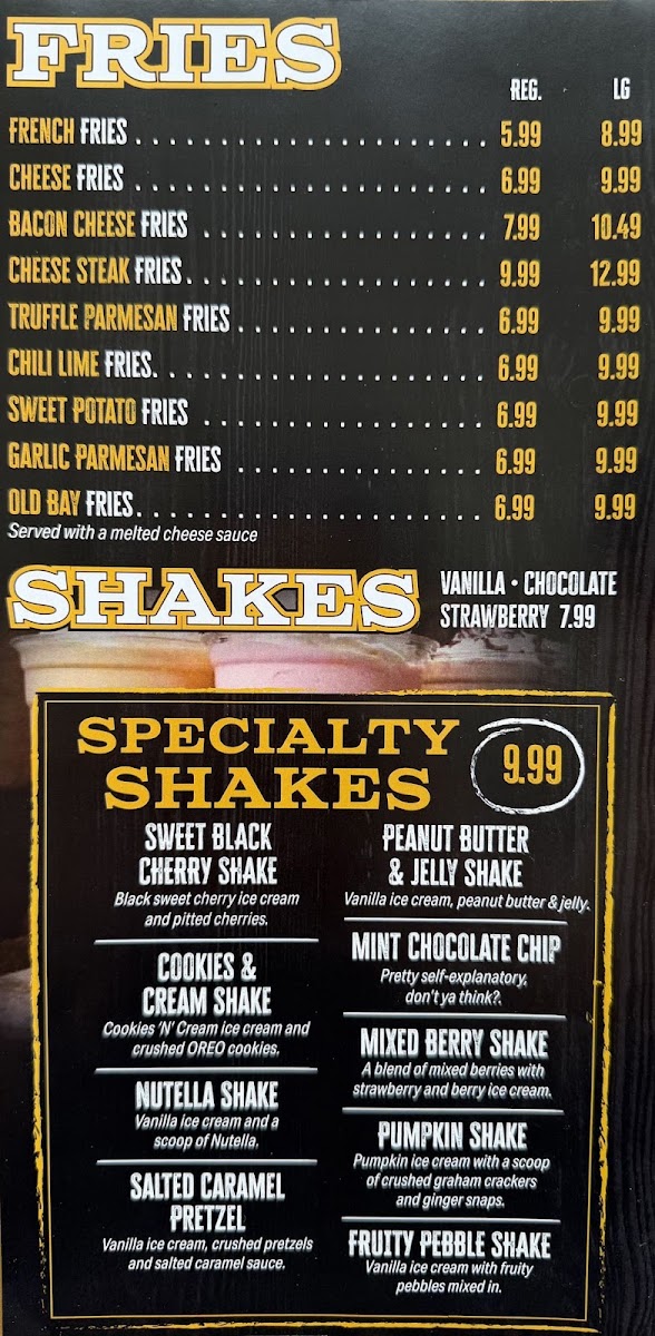 Oh Brother Philly menu board