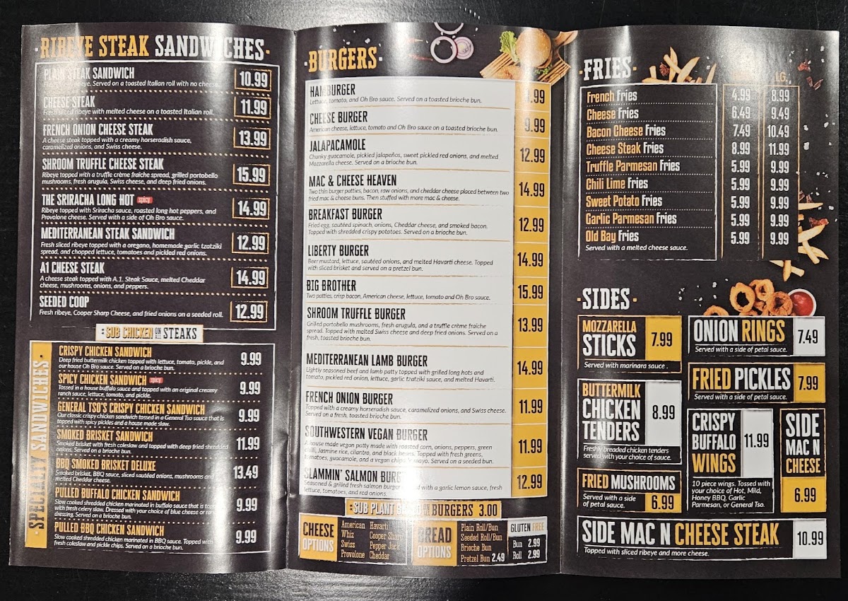 Oh Brother Philly menu board