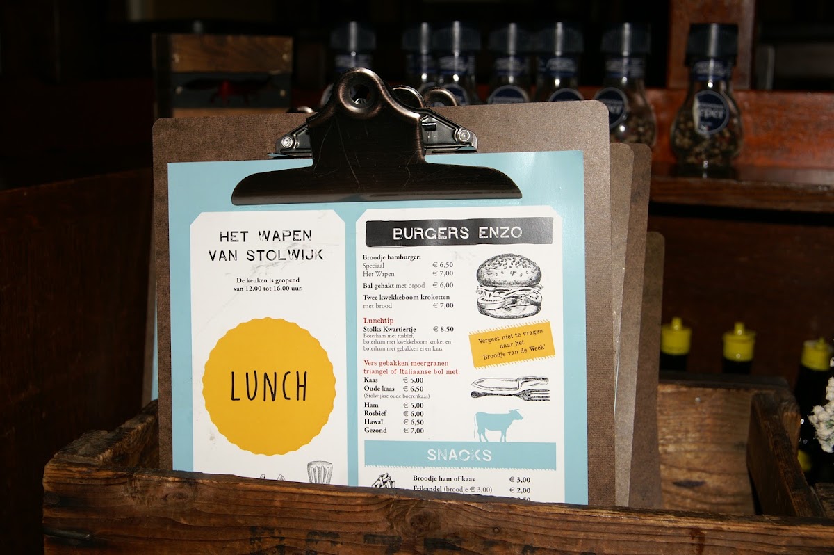 't Wapen van Stolwijk menu board