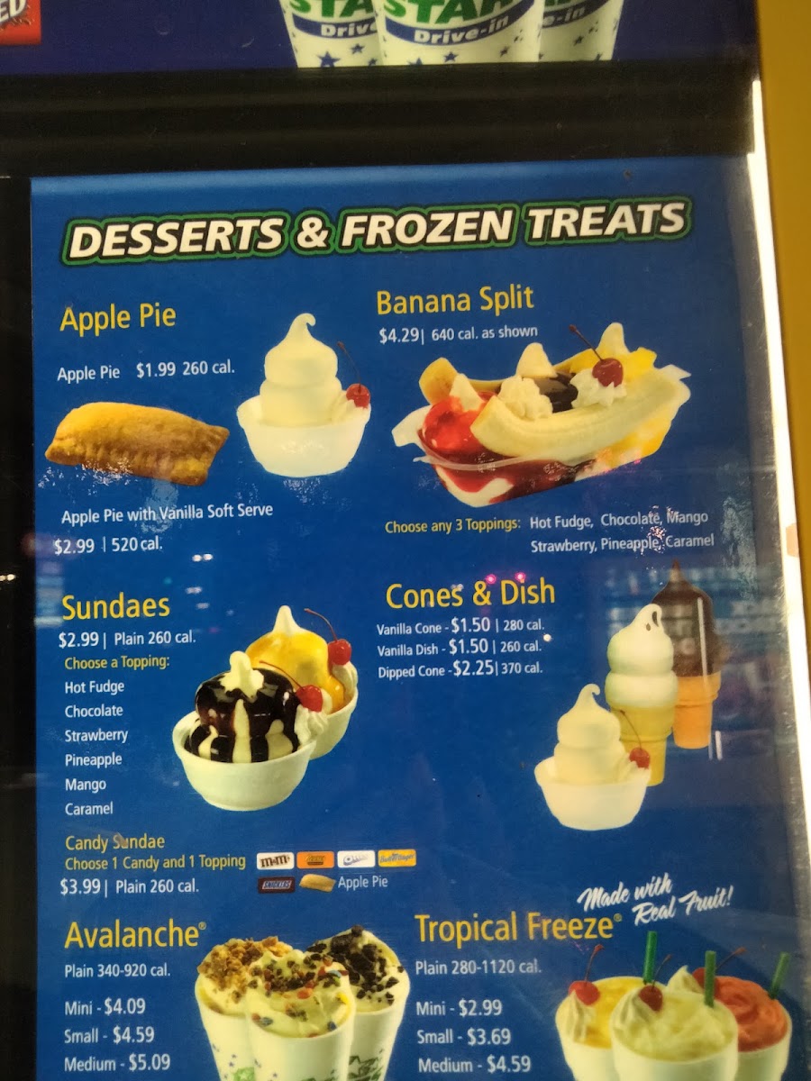 Stars Drive-in menu board