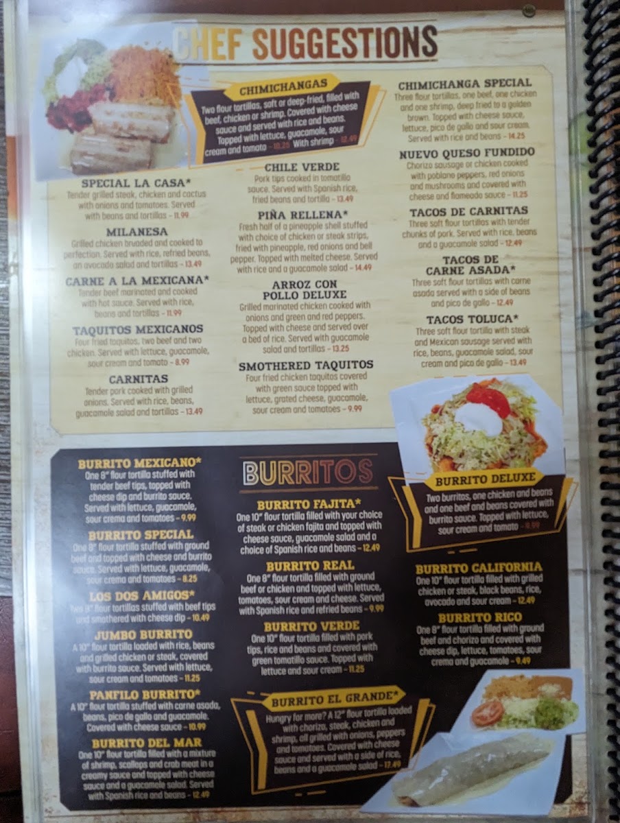Casa Grande in Fairfield Glade menu board
