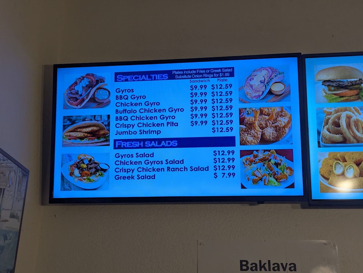 Cyprus Grill menu board