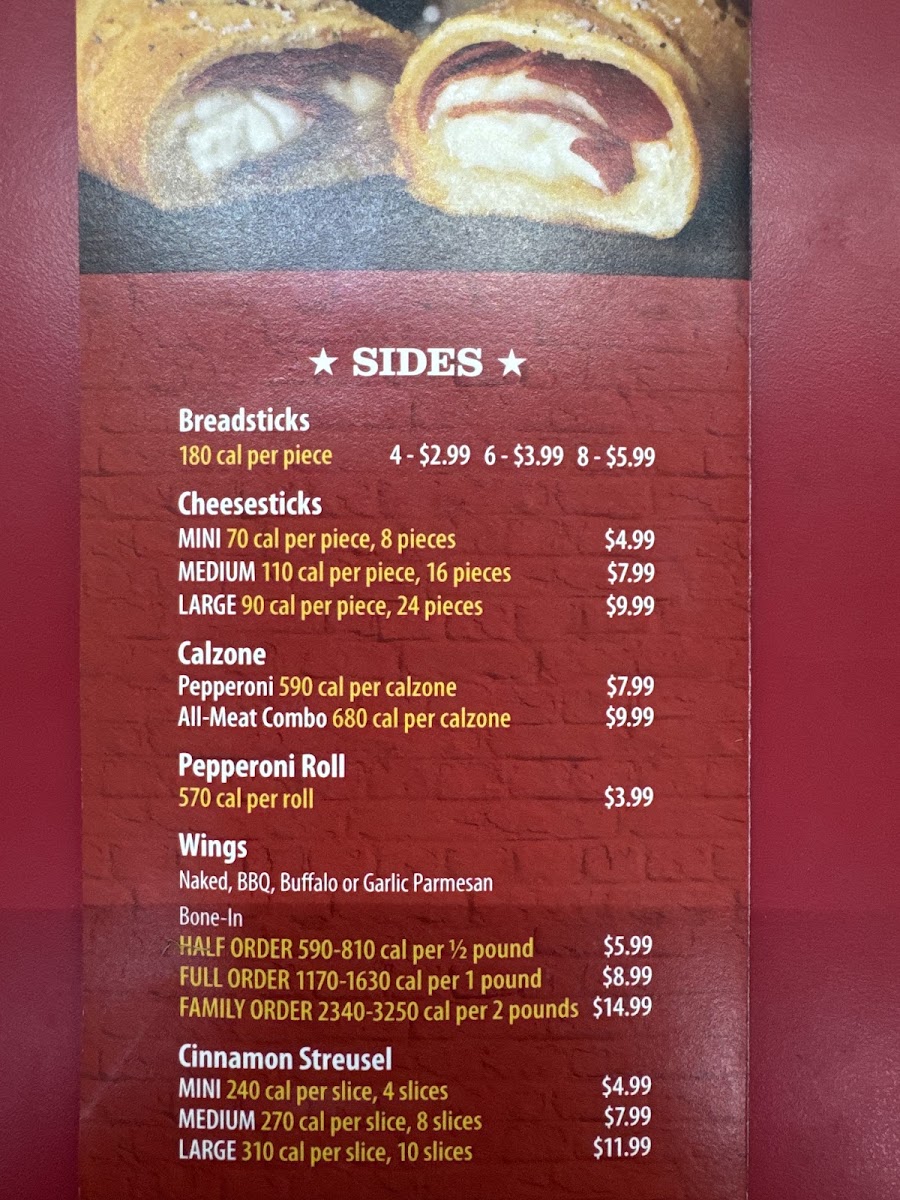 ANNIE’S PIZZA menu board