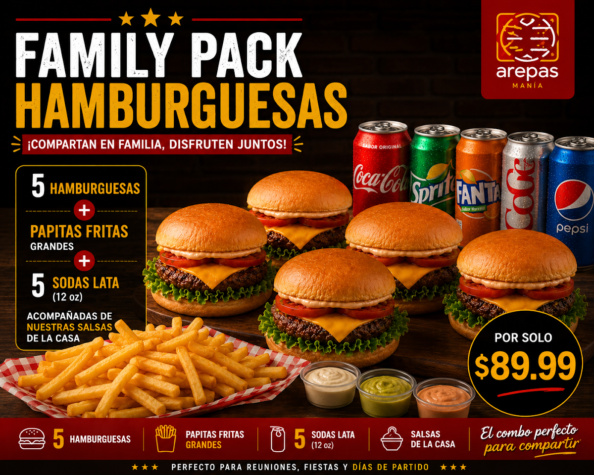 Arepasmania menu board