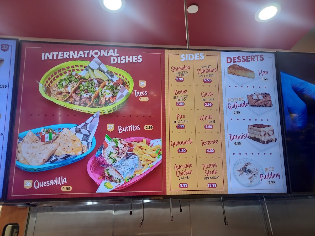 Arepasmania menu board
