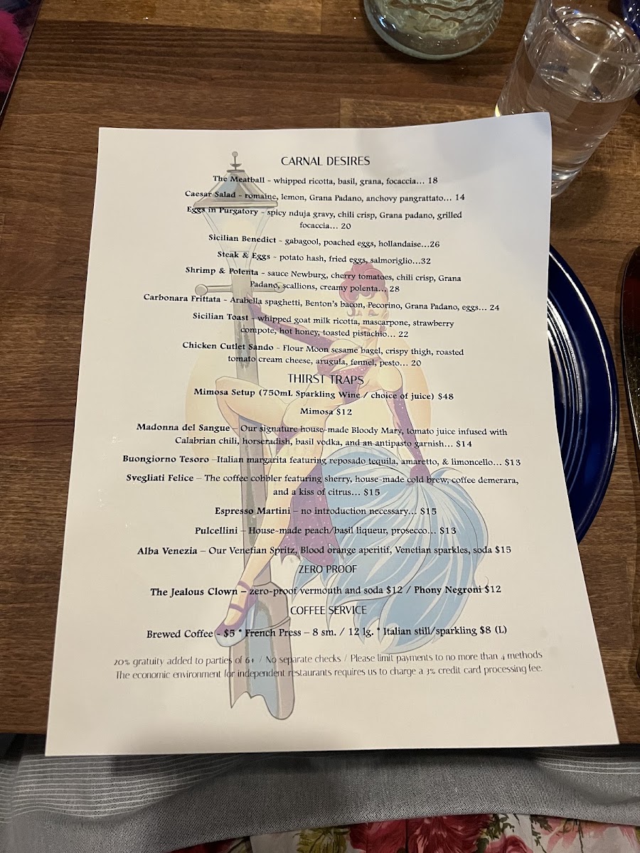 Pulcinella! menu board