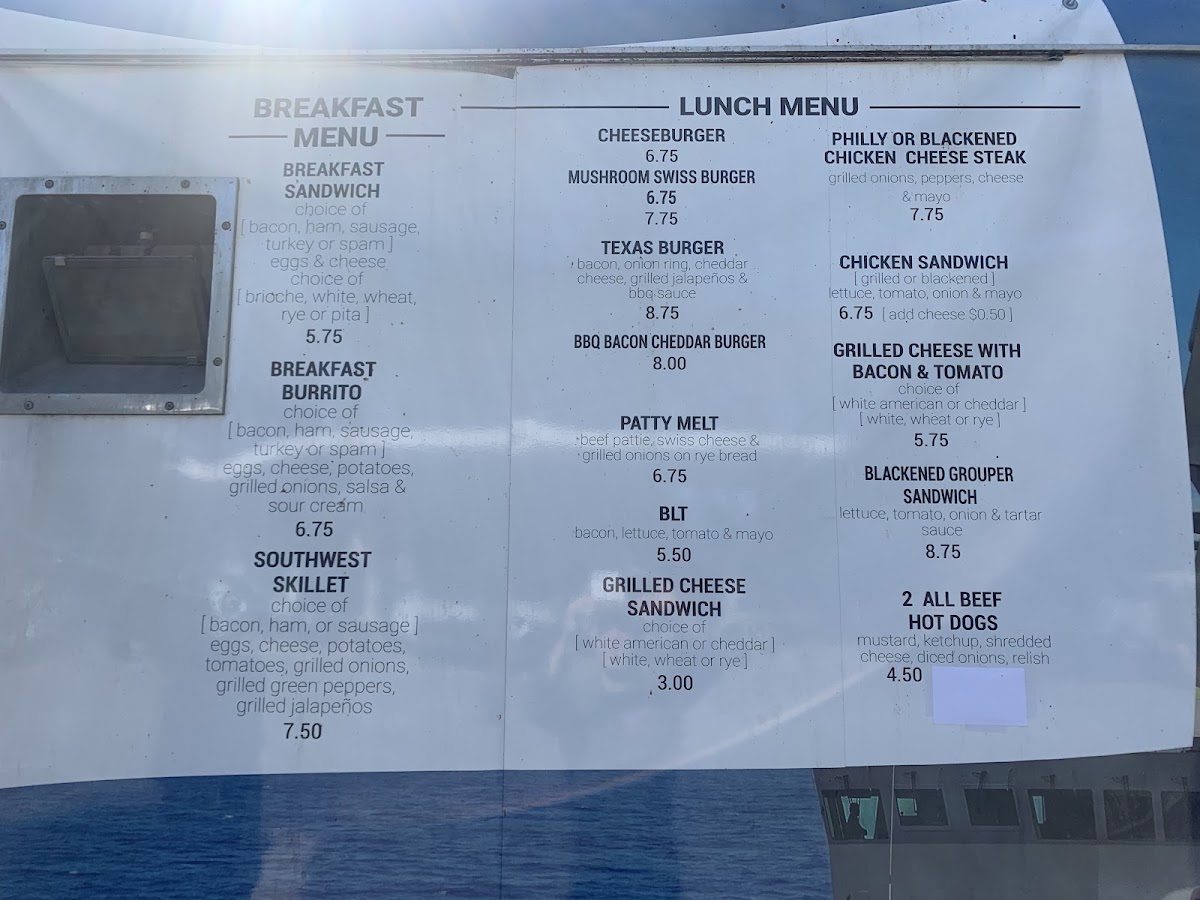 Burger Bus menu board