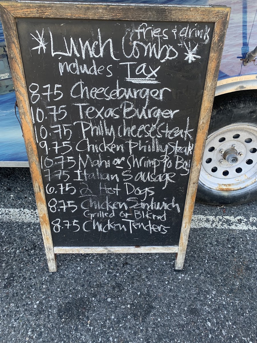 Burger Bus menu board