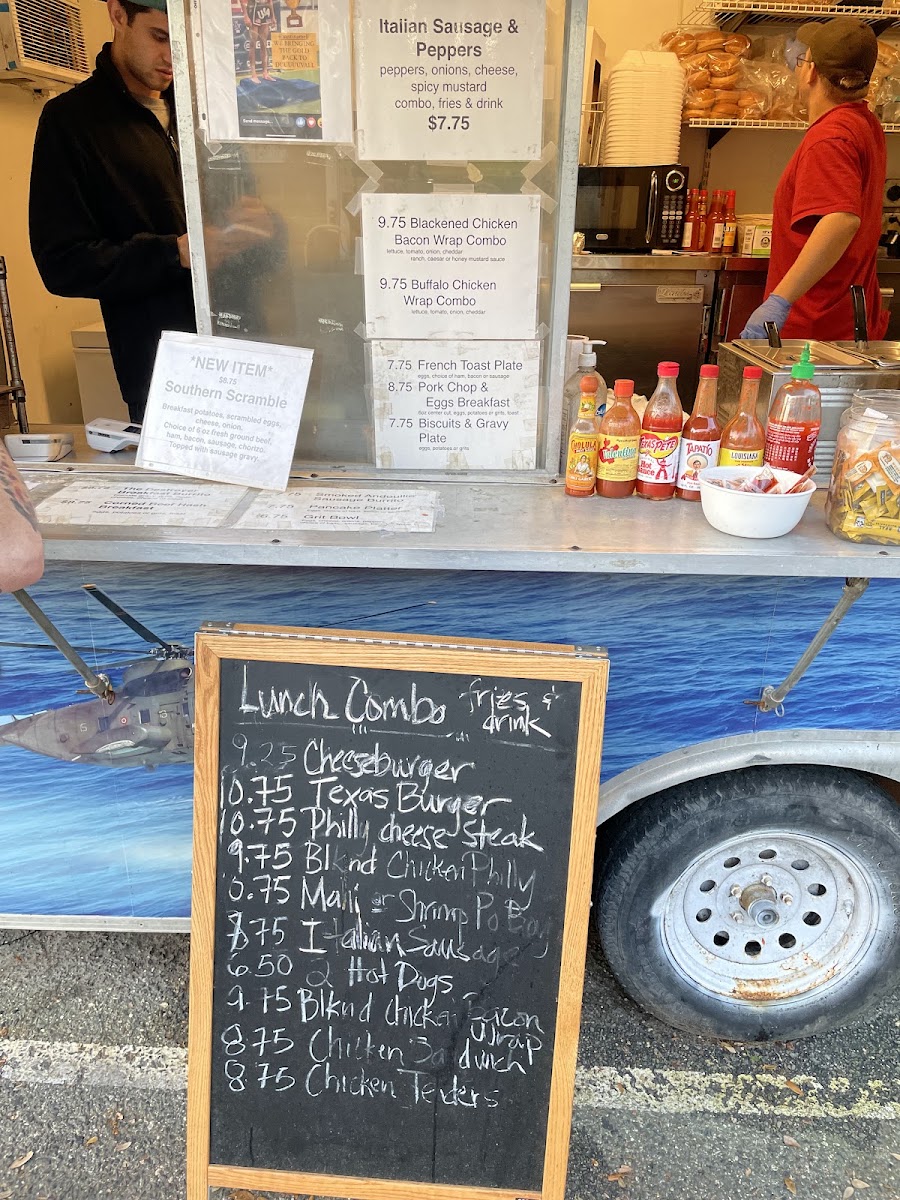 Burger Bus menu board