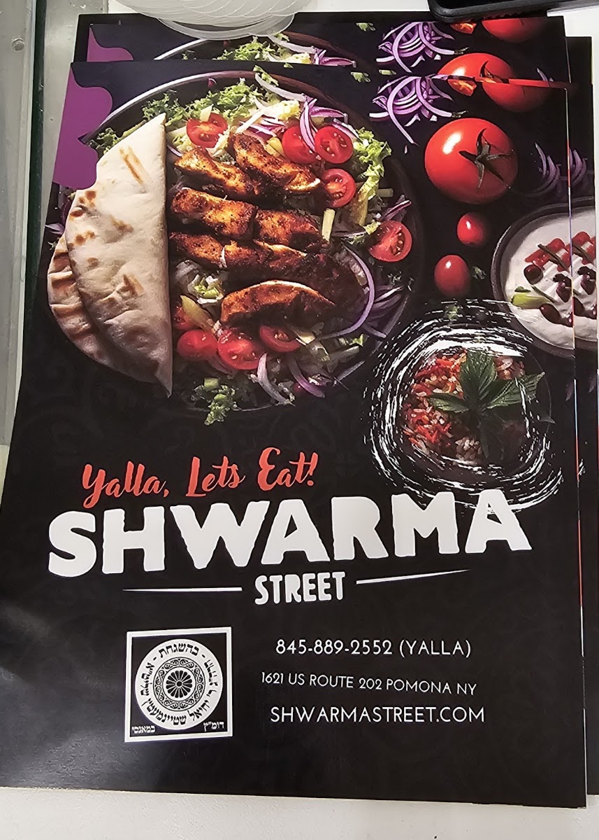 Shwarma Street menu board
