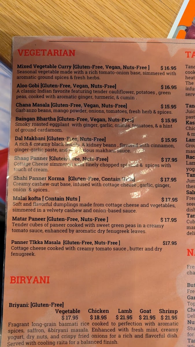 Turmeric House Plymouth menu board