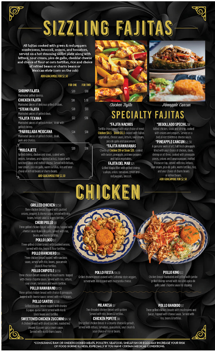 El Rey New Albany menu board