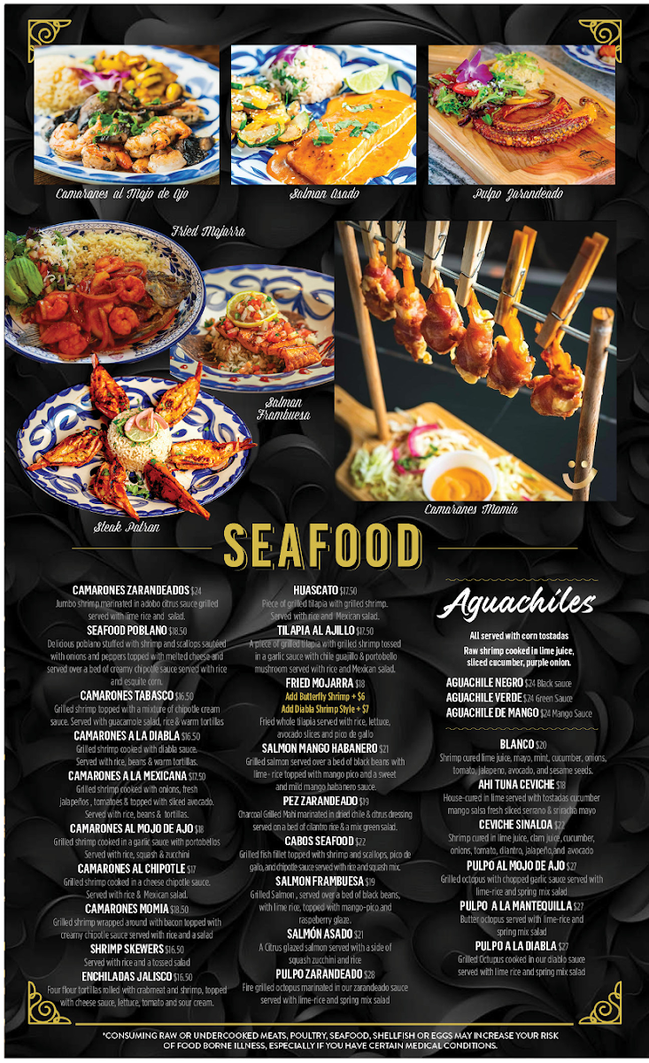 El Rey New Albany menu board