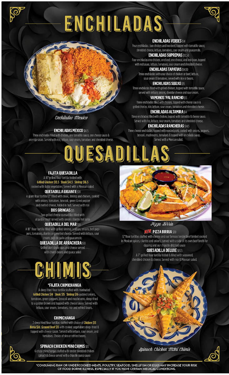 El Rey New Albany menu board