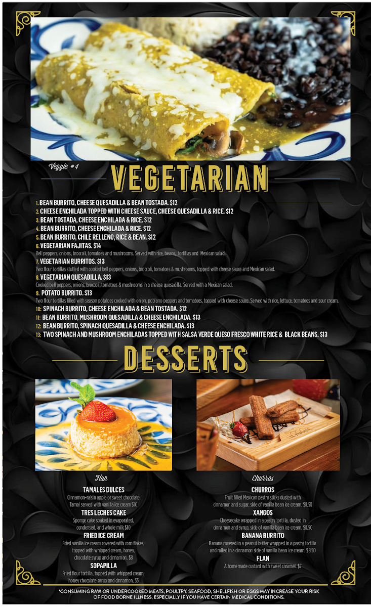 El Rey New Albany menu board